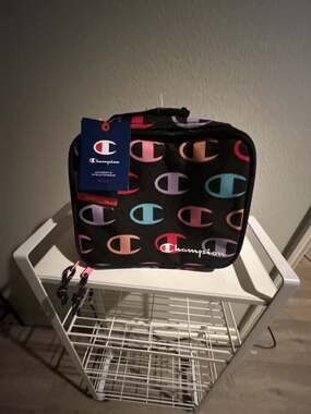 Champion Insulated Munch Lunch Box Black Multicolor C Logo Pattern